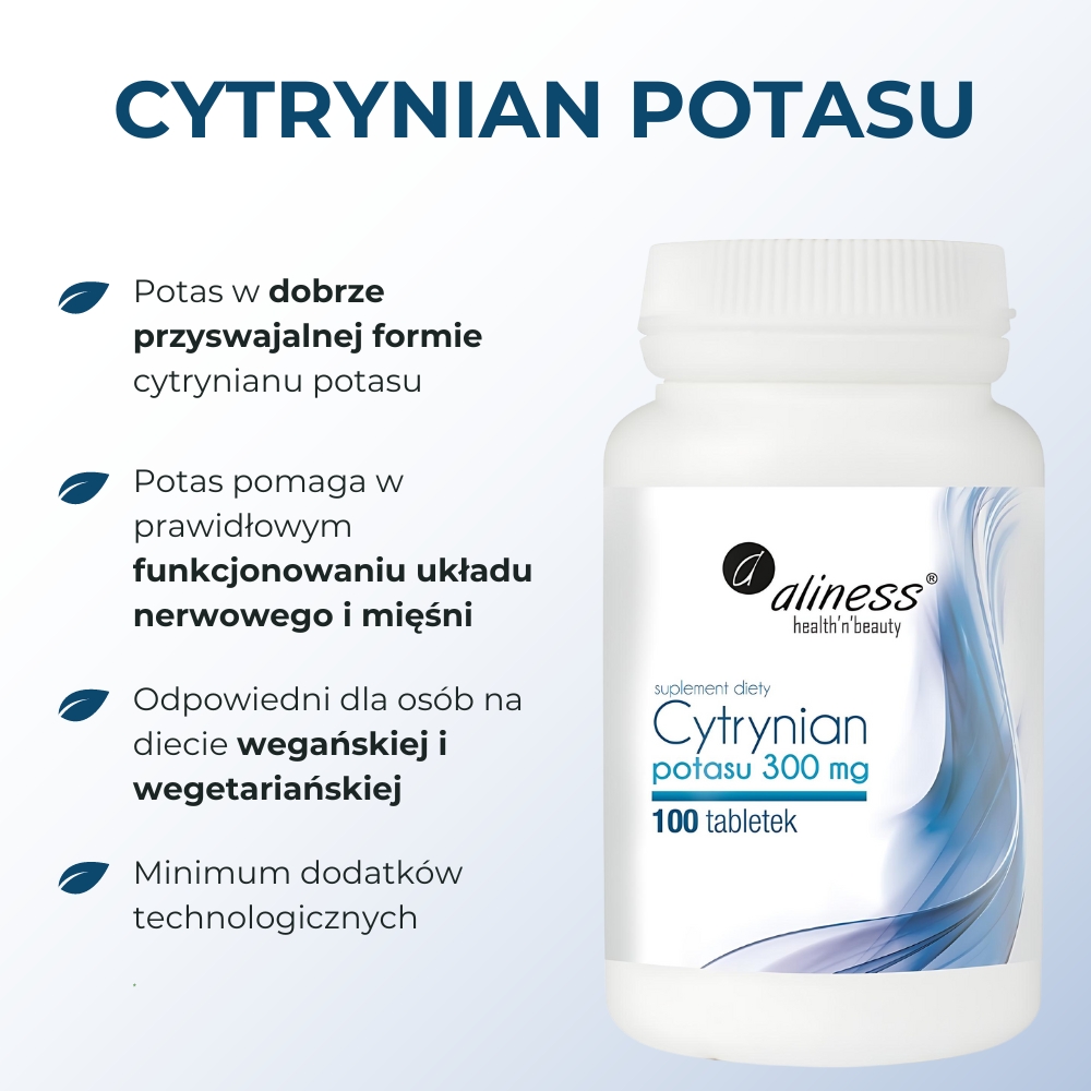 Aliness Cytrynian Potasu 300 mg - 100 tabletek