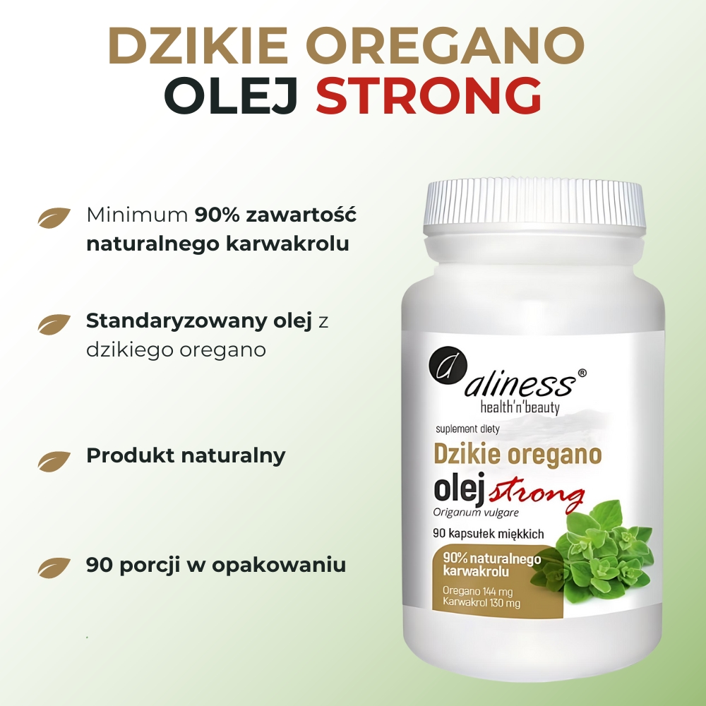 Aliness Dzikie oregano OLEJ 100% - 90 kapsułek