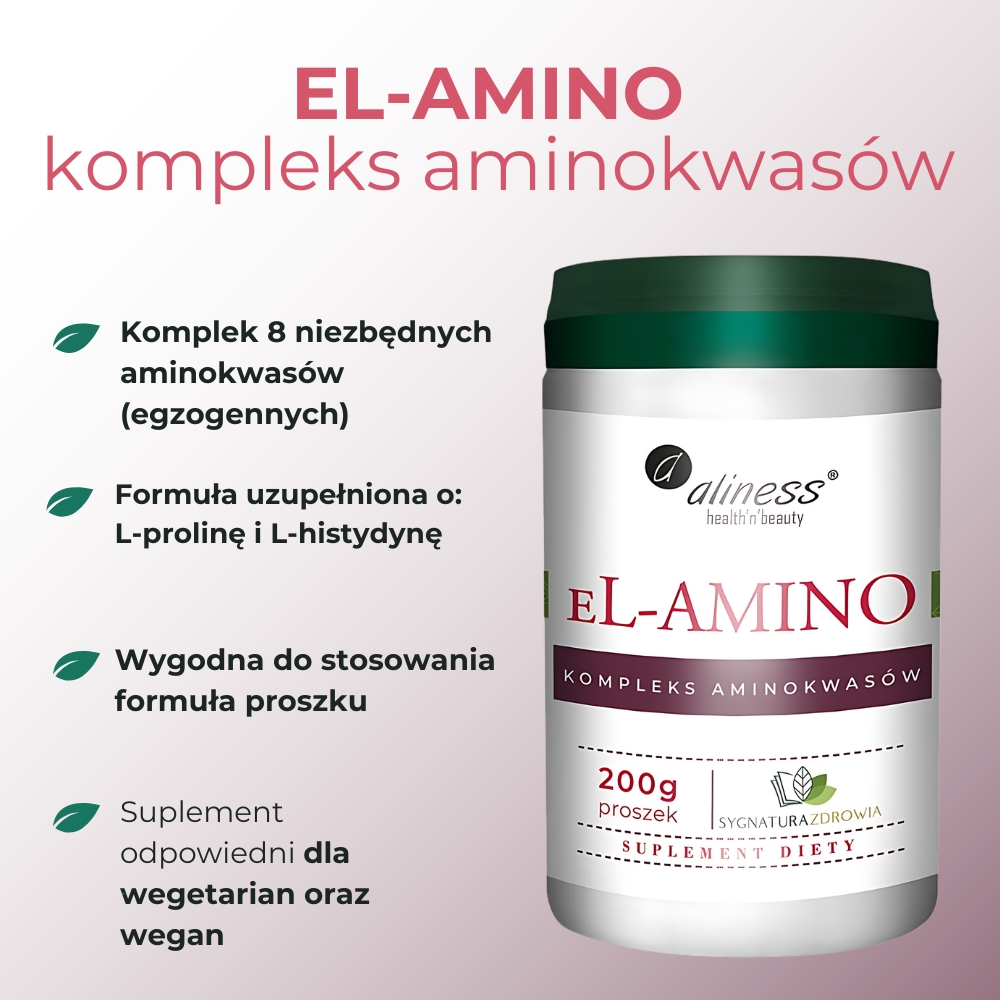 Aliness eL-AMINO Kompleks aminokwasów pomarańcza - proszek 200 g