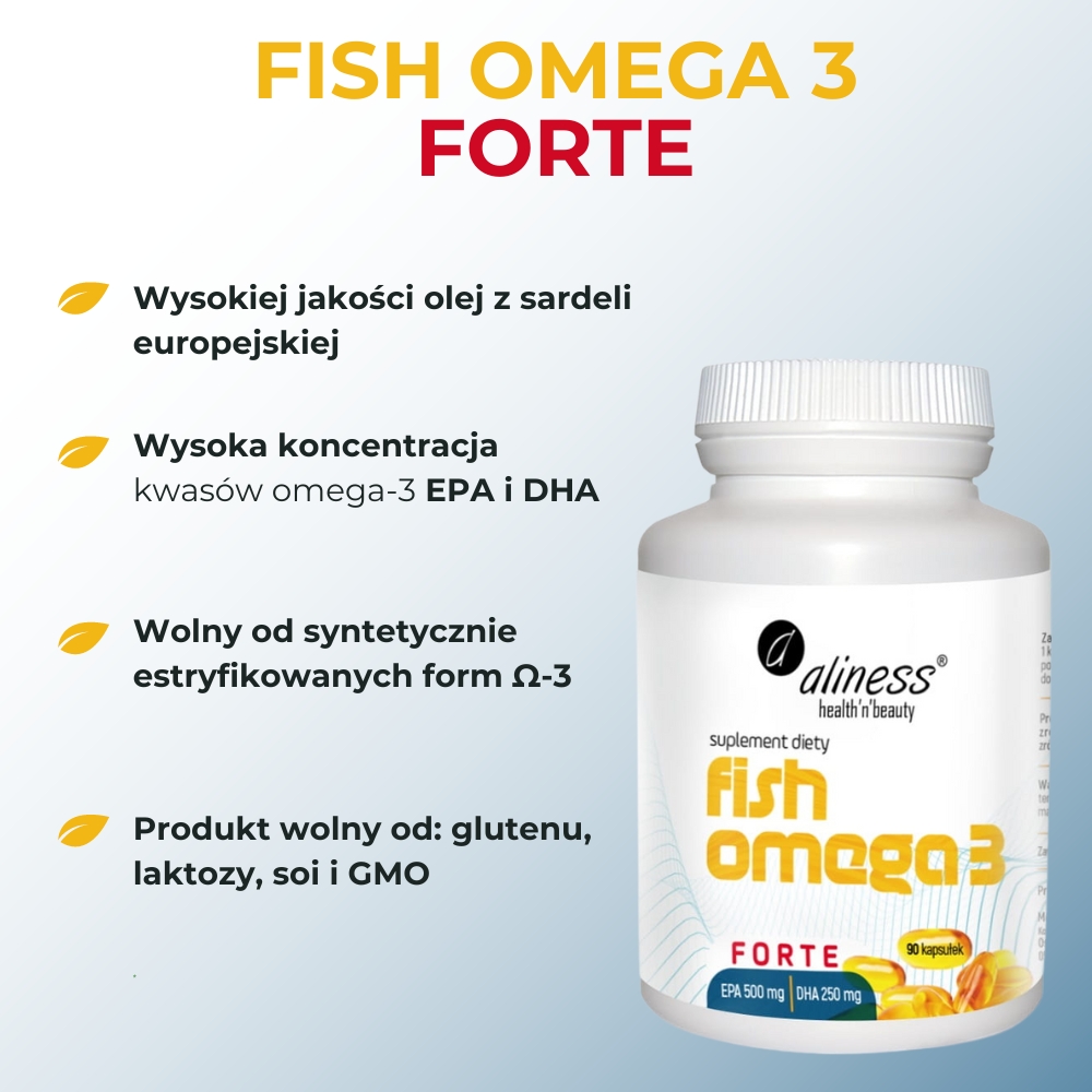 Aliness Fish Omega 3 FORTE 500/250 mg - 90 kapsułek