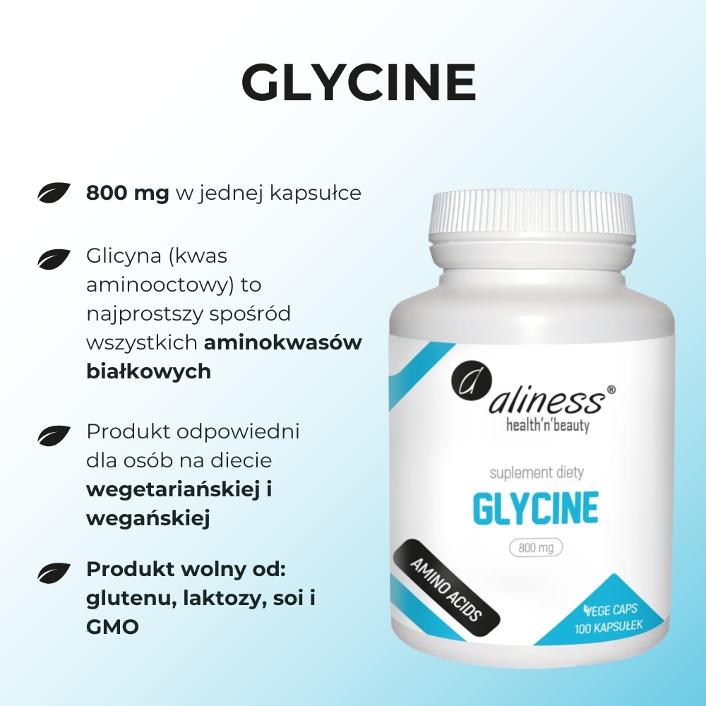 Aliness GLYCINE 800 mg - 100 vege kapsułek