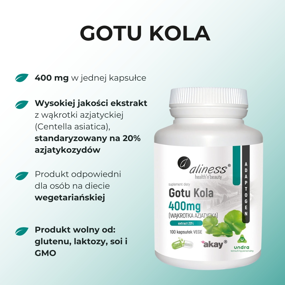 Aliness Gotu Kola 400 mg - 100 kapsułek