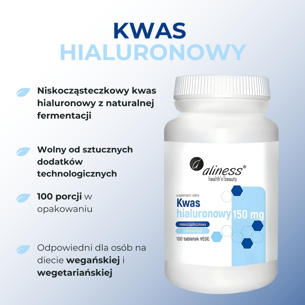 Aliness Kwas hialuronowy 150 mg - 100 tabletek