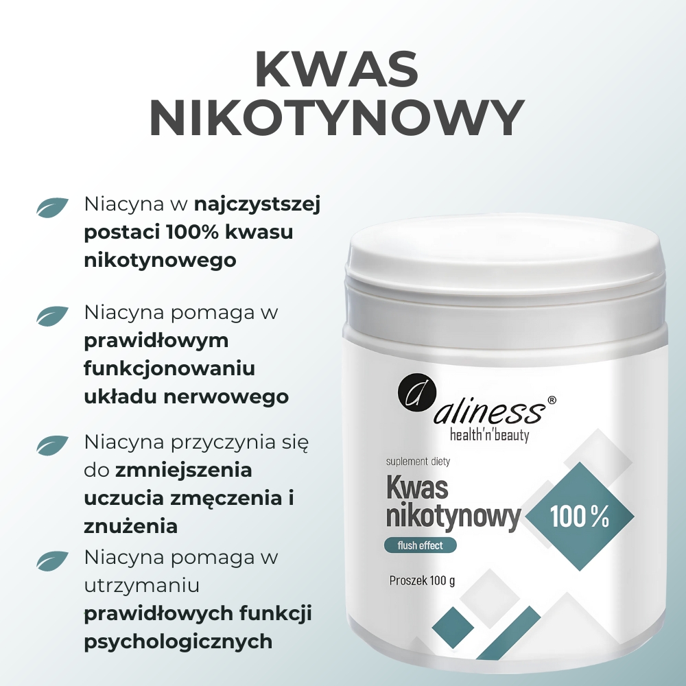 Aliness Kwas nikotynowy NIACYNA proszek - 100g