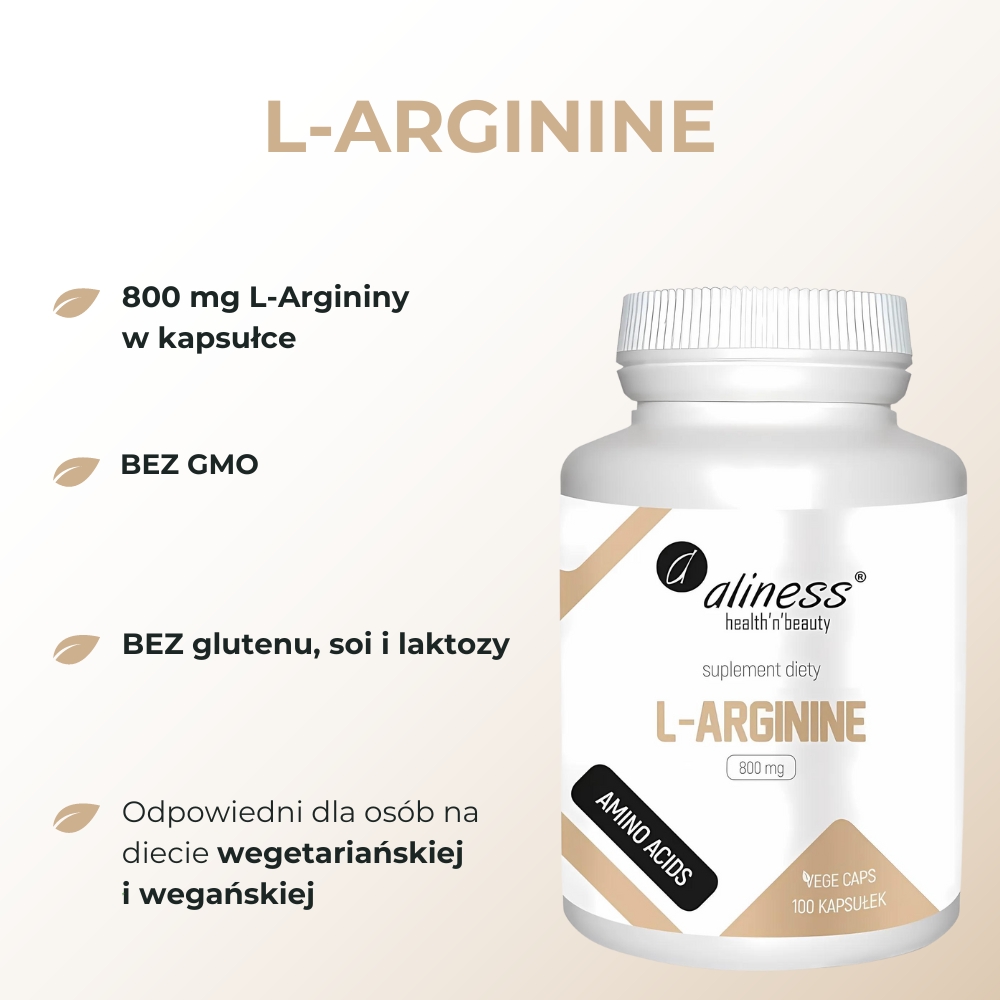 Aliness L-Arginine 800 mg - 100 vege kapsułek