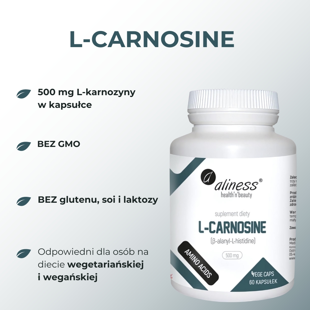 Aliness L-Carnosine KARNOZYNA 500 mg - 60 kapsułek