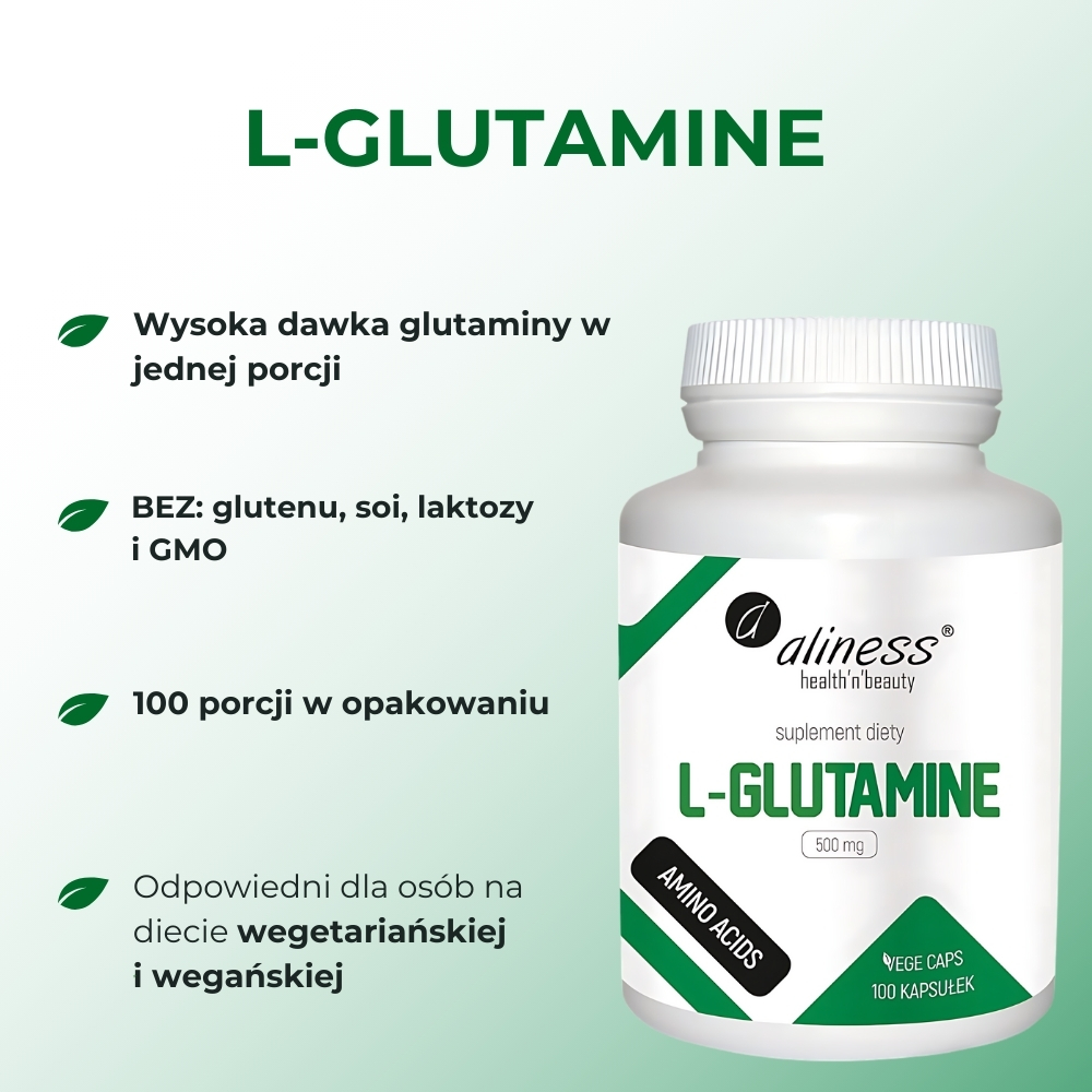 Aliness L-Glutamine 500 mg - 100 kapsułek