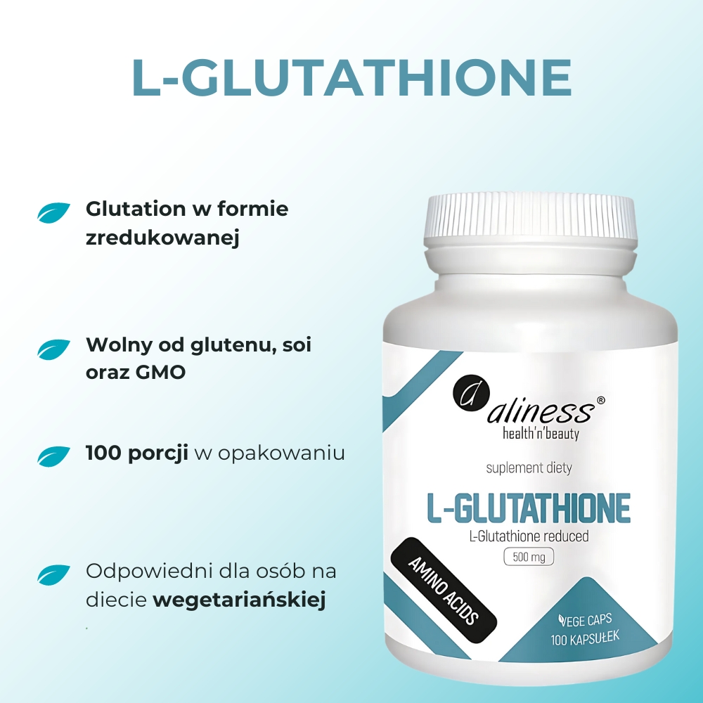 Aliness L-Glutathione Reduced 500 mg - 100 kapsułek