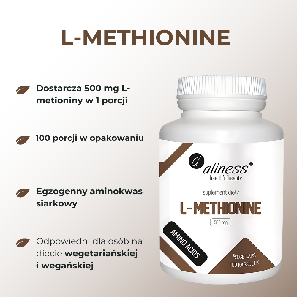 Aliness L-Methionine 500 mg - 100 vege kapsułek