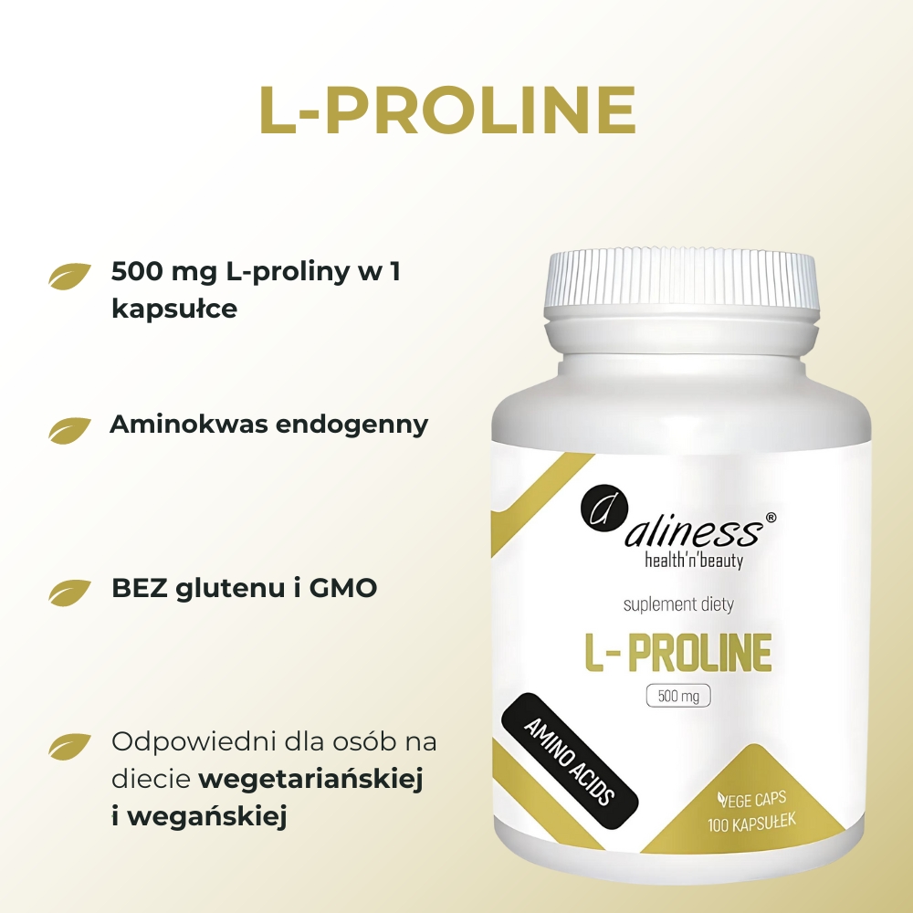 Aliness L-Proline 500 mg - 100 vege kapsułek