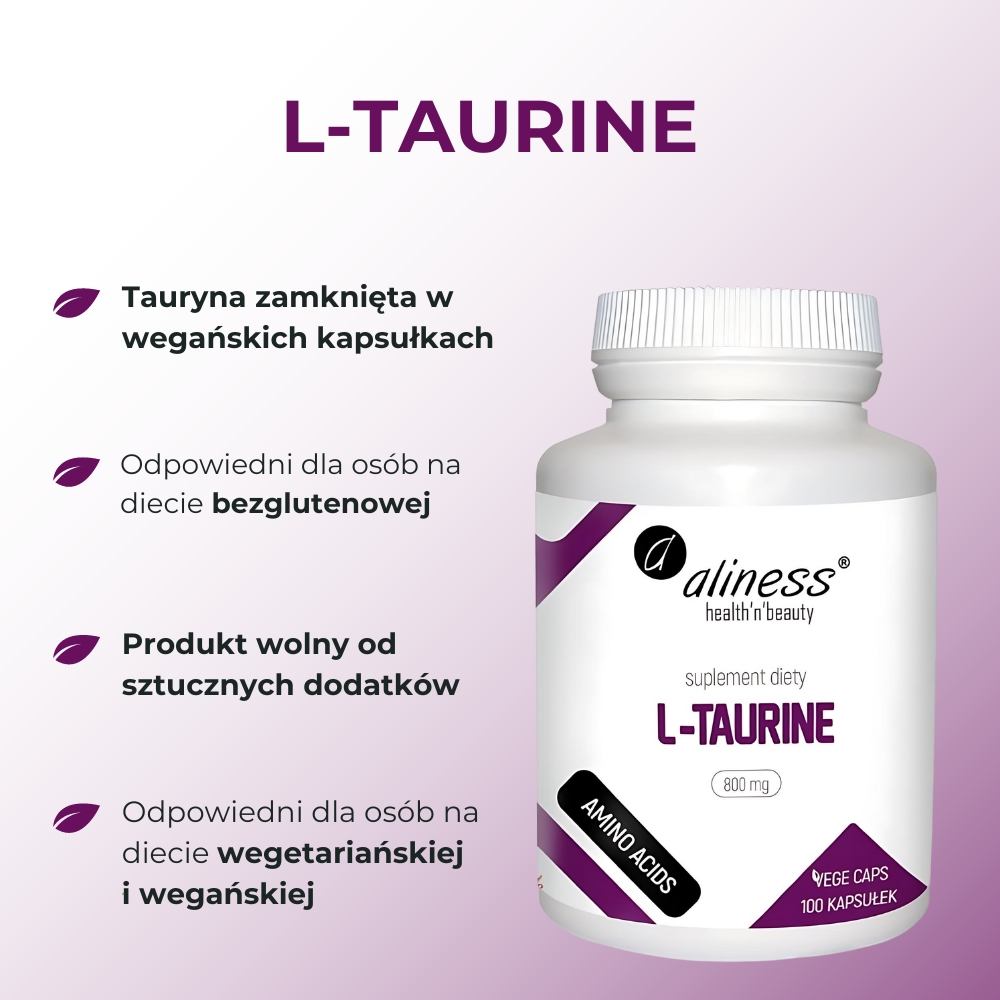 Aliness L-Taurine 800 mg - 100 kapsułek