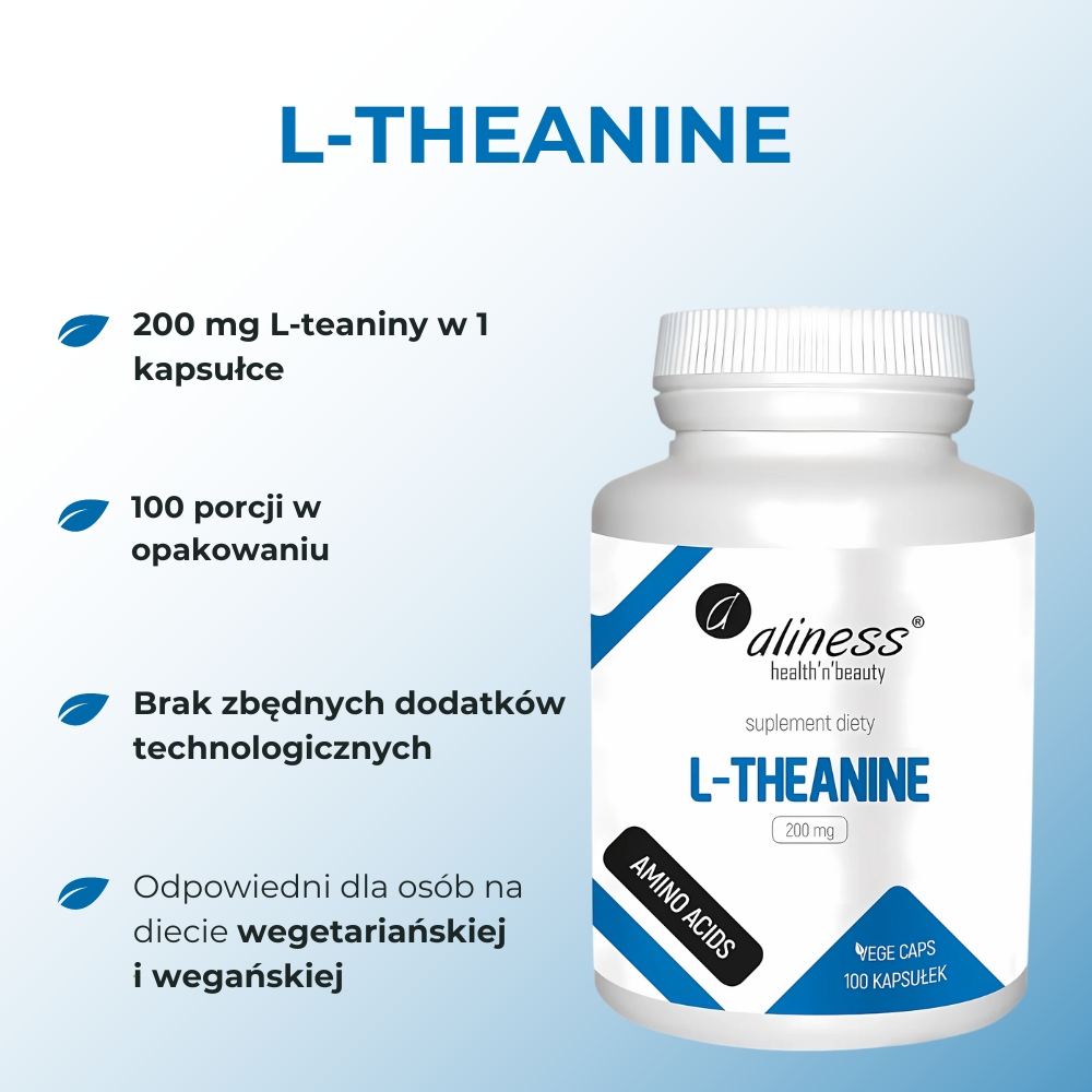 Aliness L-Theanine 200 mg - 100 kapsułek