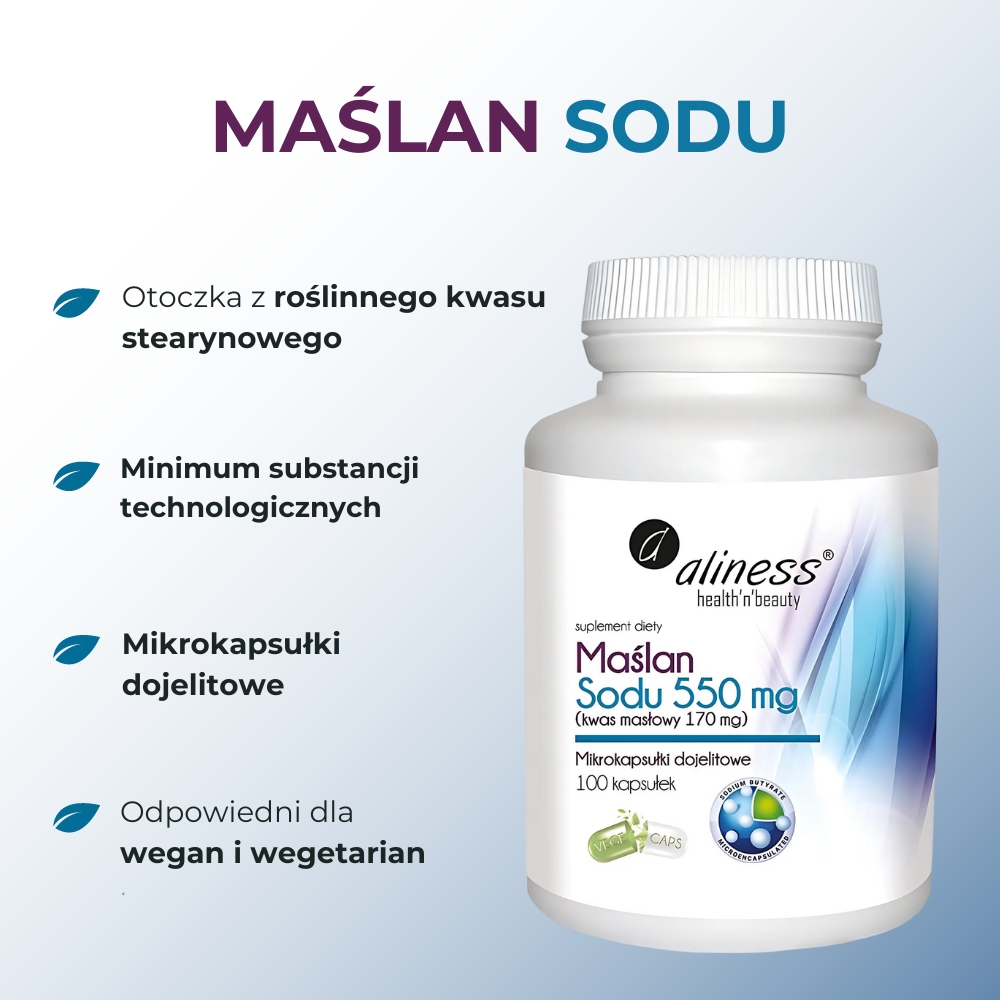 Aliness Maślan Sodu (Debutir) 550 mg - 100 kapsułek