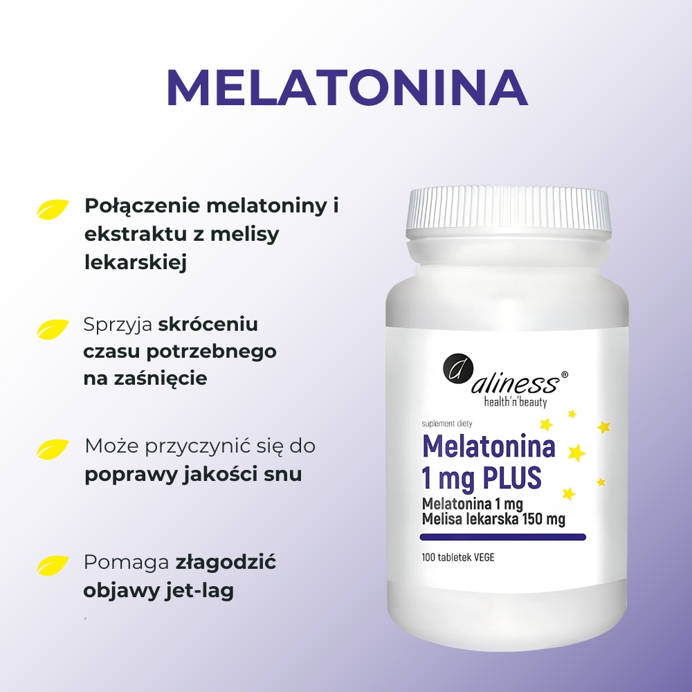 Aliness Melatonina 1 mg PLUS - 100 tabletek