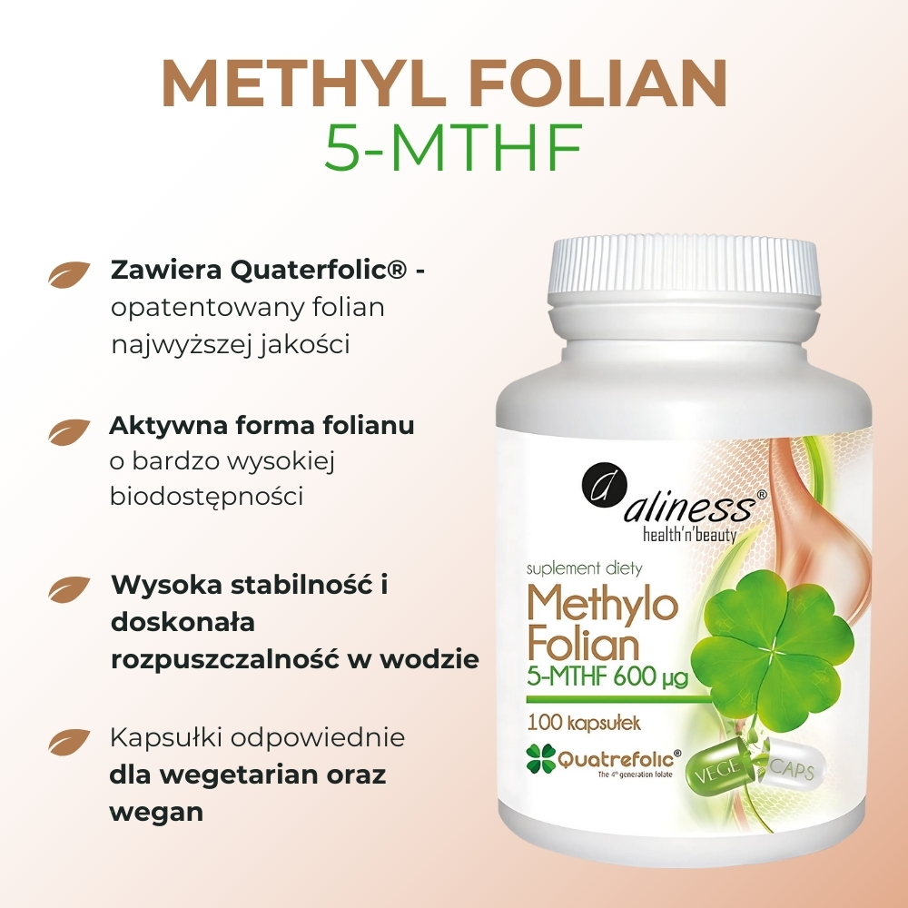 Aliness Methylo Folian 5-MTHF 600 mcg - 100 kapsułek