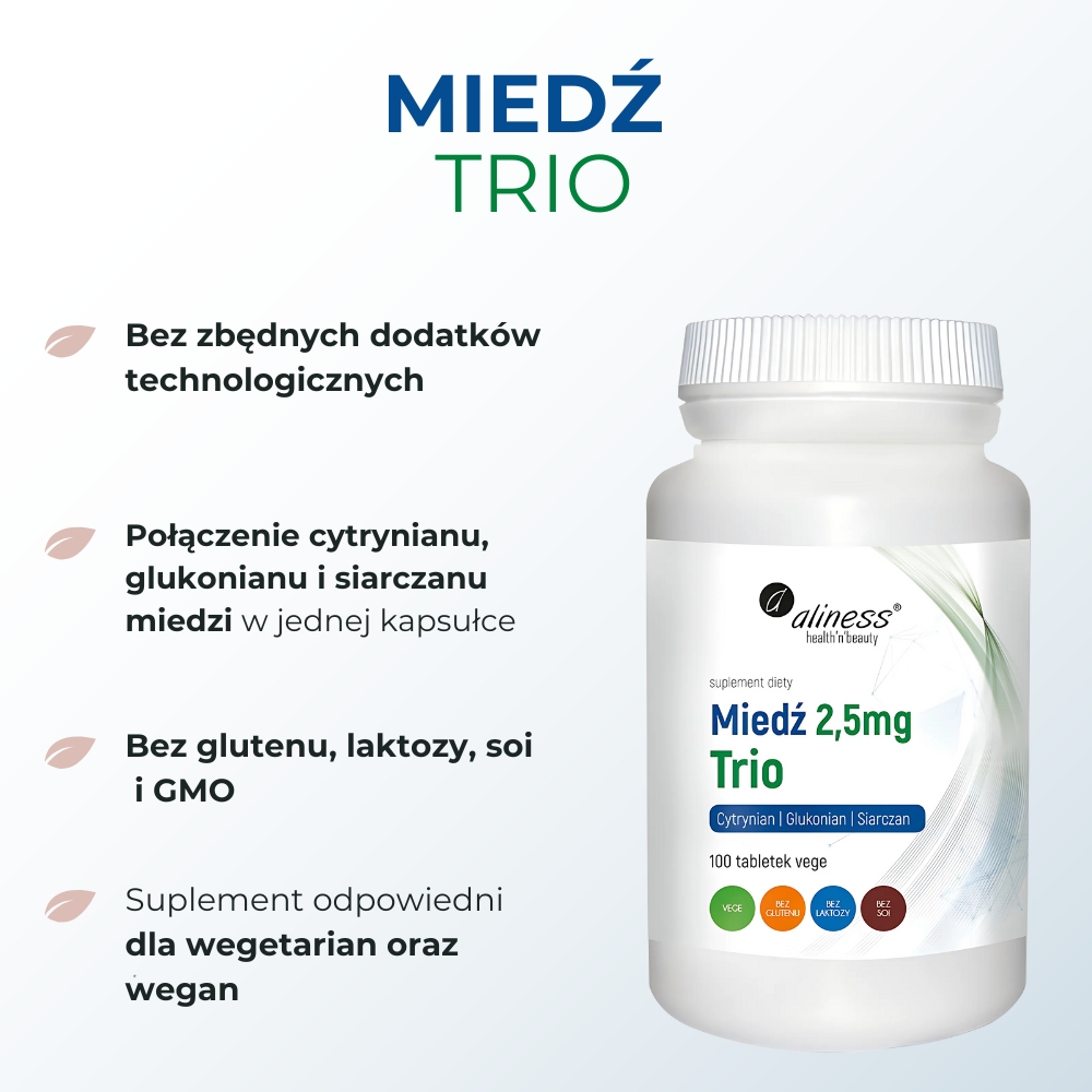 Aliness Miedź TRIO 2,5 mg - 100 tabletek