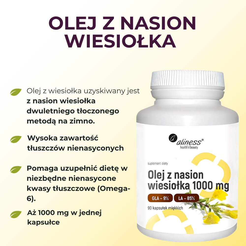 Aliness - Olej z nasion wiesiołka 1000 mg - 90 kapsułek