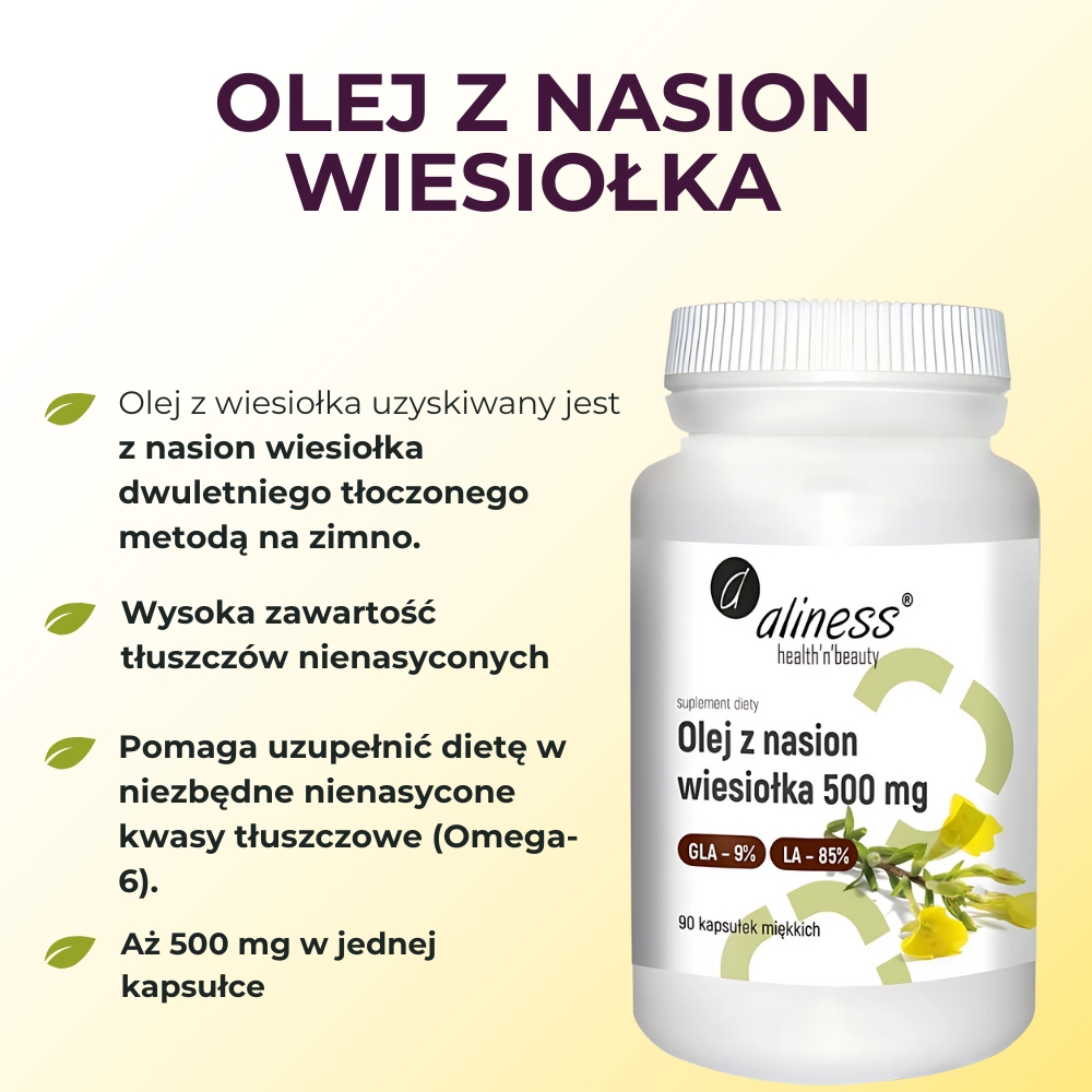 Aliness - Olej z nasion wiesiołka 500 mg - 90 kapsułek