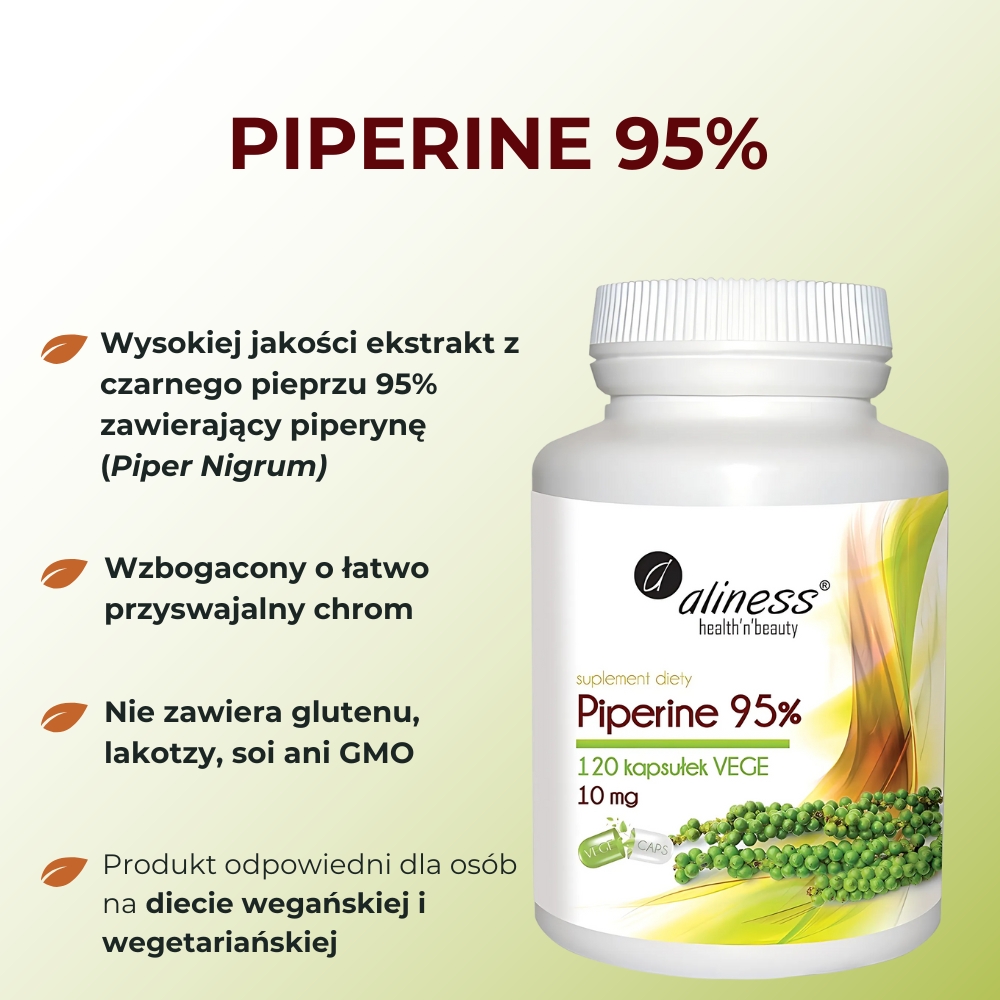 Aliness - Piperine 95% 10 mg - 120 kapsułek