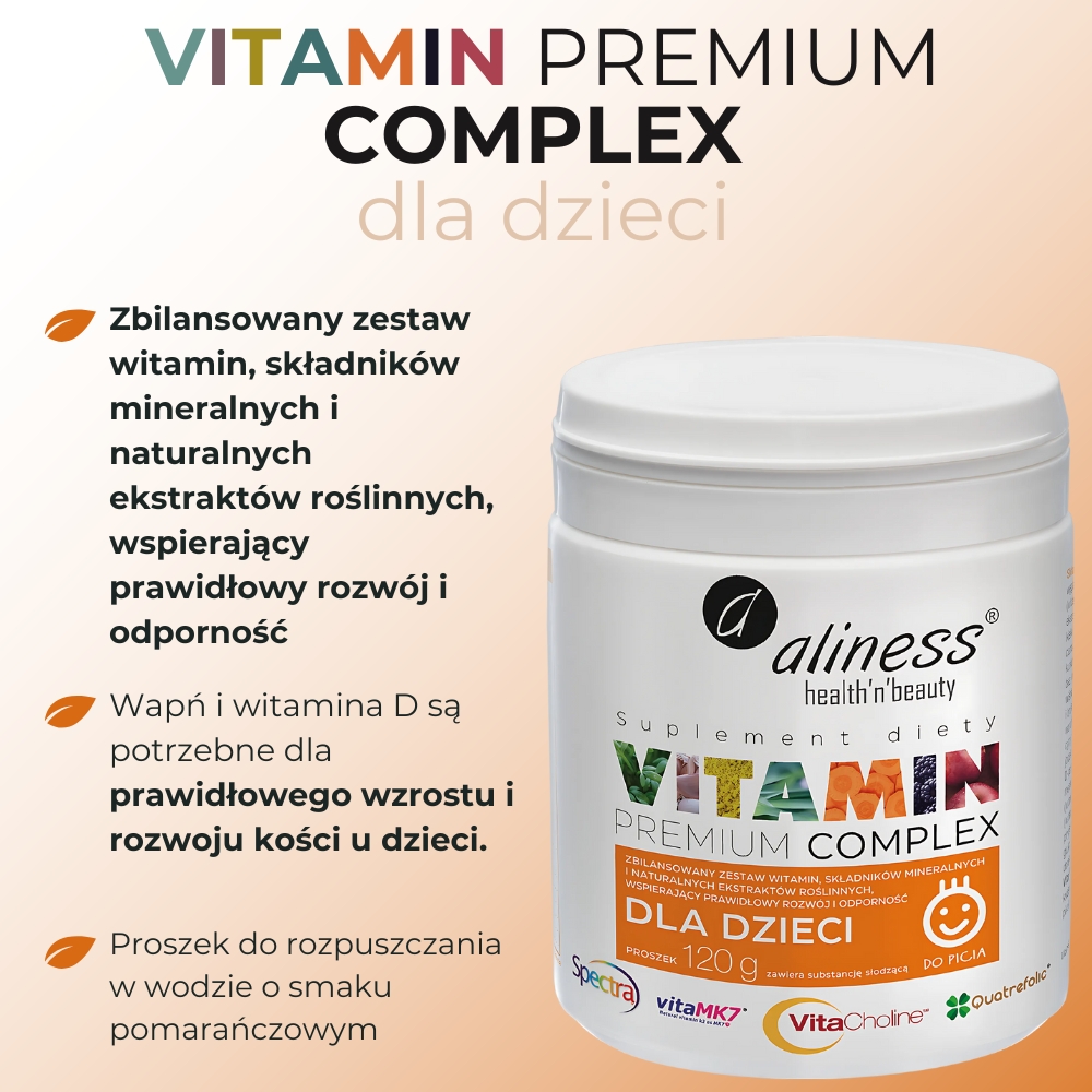 Aliness - Premium Vitamin Complex dla dzieci - 120 g