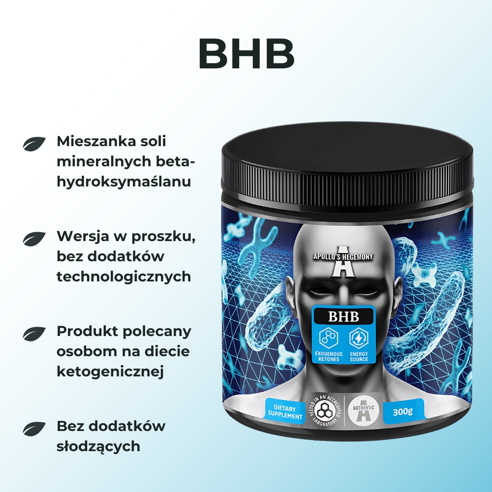 Opakowanie Apollo's Hegemony BHB - 300 g. Suplement diety w postaci mieszanki soli kwasu beta-hydroksymasłowego