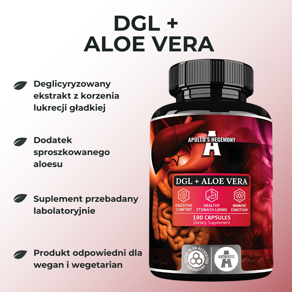 Apollo's Hegemony DGL + ALOE VERA - wsparcie układu pokarmowego i zdrowia skóry