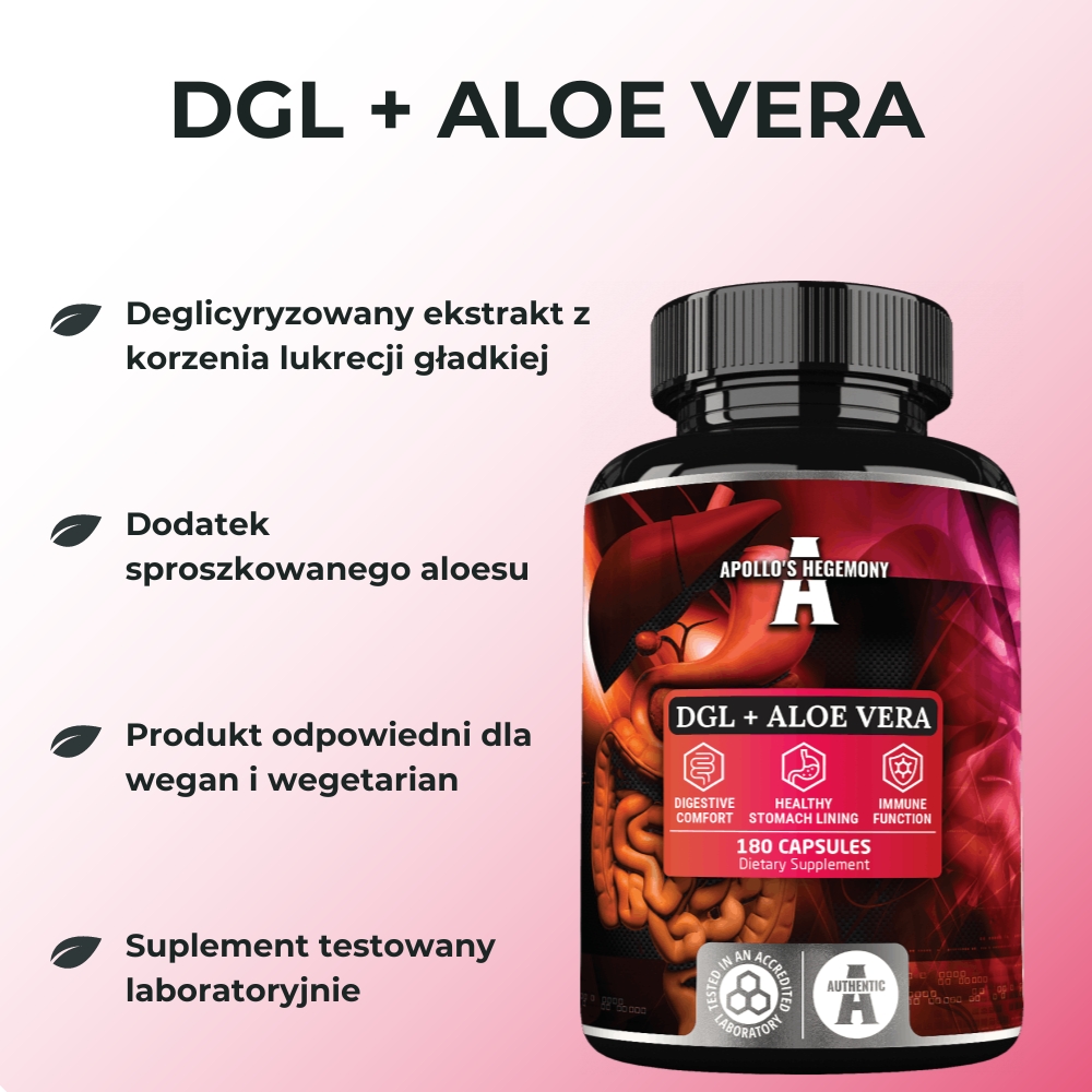 Apollo's Hegemony DGL + ALOE VERA - wsparcie układu pokarmowego i zdrowia skóry