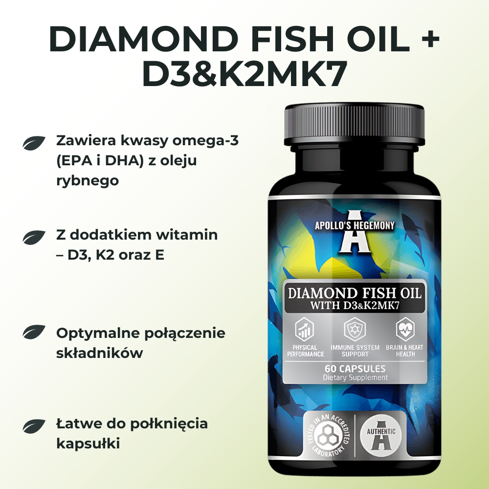 Apollo's Hegemony Diamond Fish Oil D3K2 - wsparcie dla serca, kości i układu odpornościowego