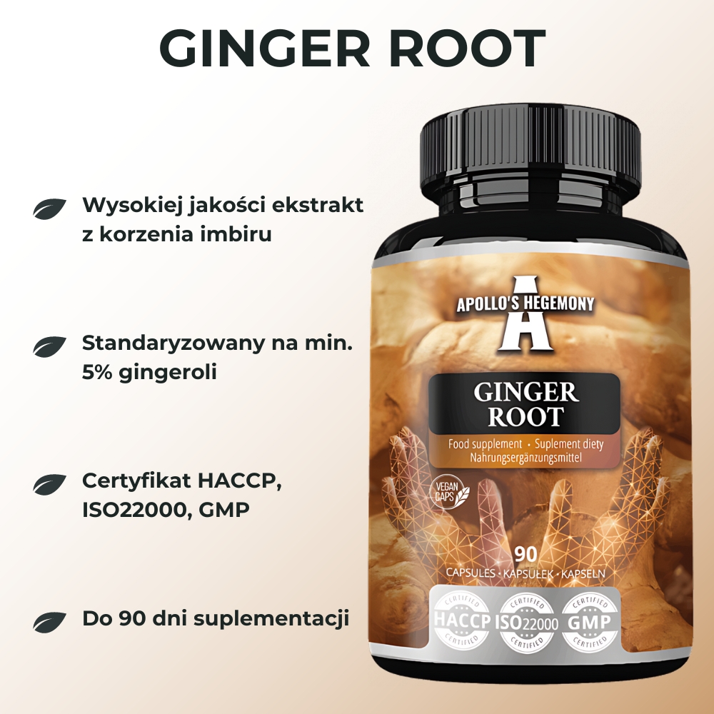 Apollo's Hegemony Ginger Root 500 mg - wsparcie trawienia i zdrowia