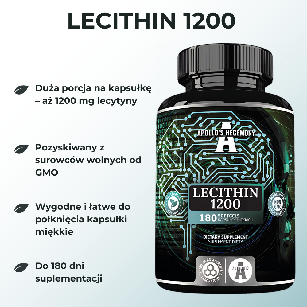 Apollo's Hegemony Lecithin 1200 - suplement wspierający pamięć i koncentrację