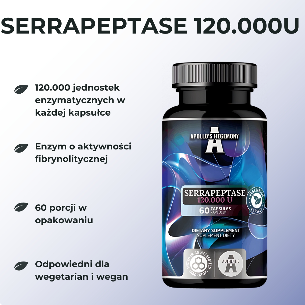 Apollo's Hegemony Serrapeptase 120.000U - Potężne wsparcie regeneracji