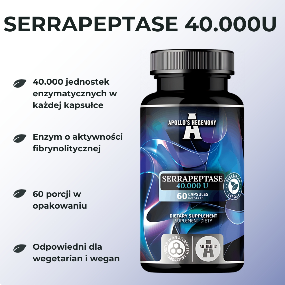 Apollo's Hegemony Serrapeptase 40.000U - Wsparcie zdrowia i regeneracji