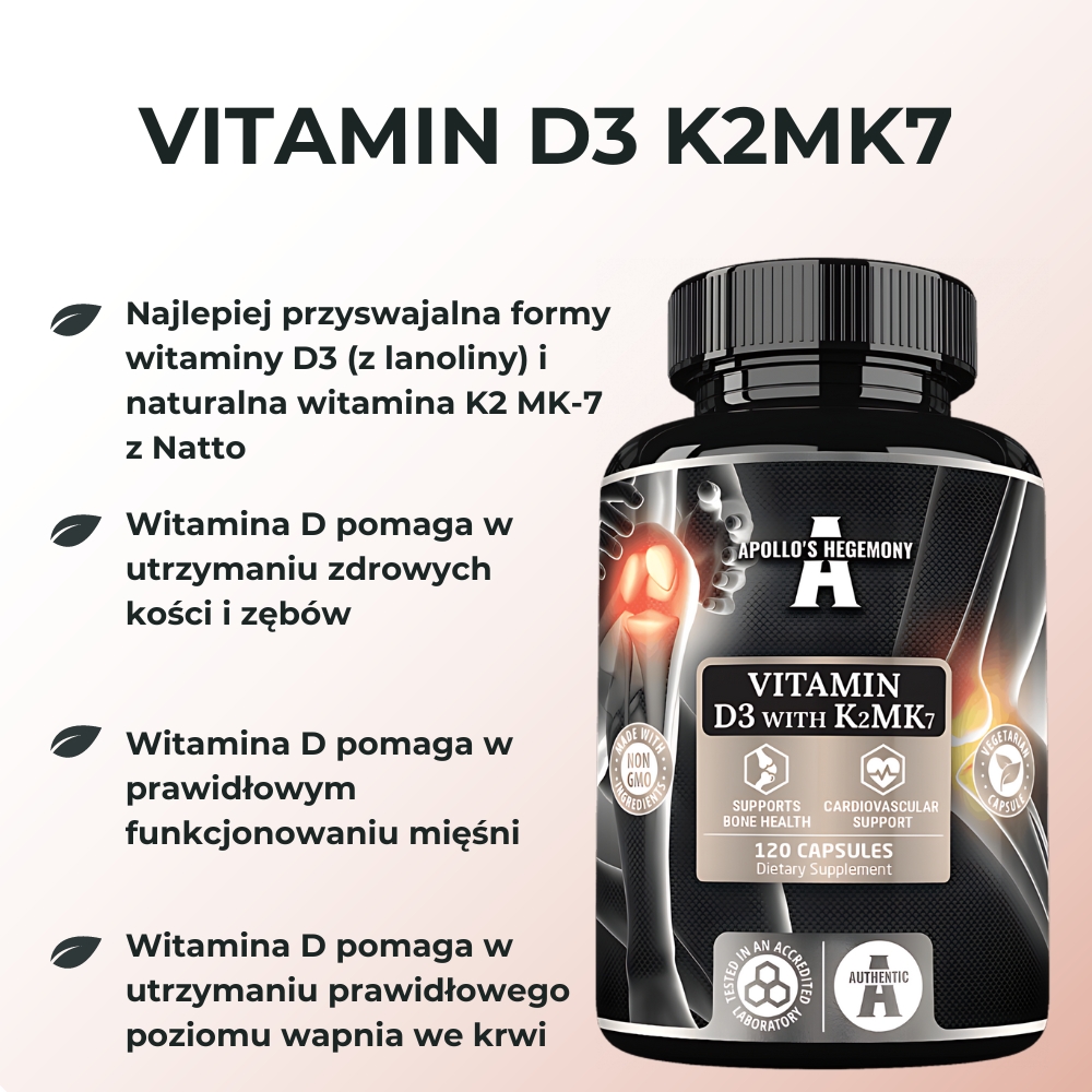 Apollo's Hegemony Vitamin D3 & K2 MK7 - Suplement diety