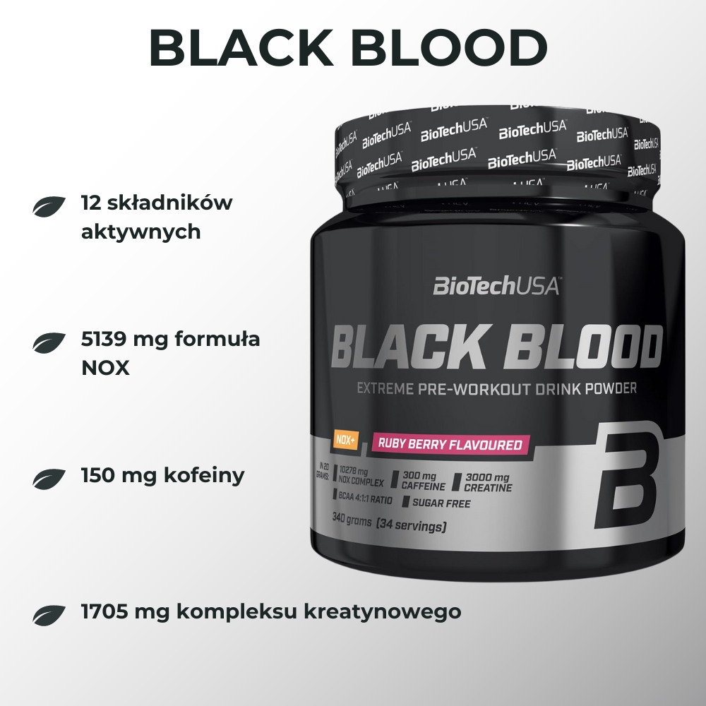 BioTech USA Black Blood NOX+ 340 g - Opakowanie produktu